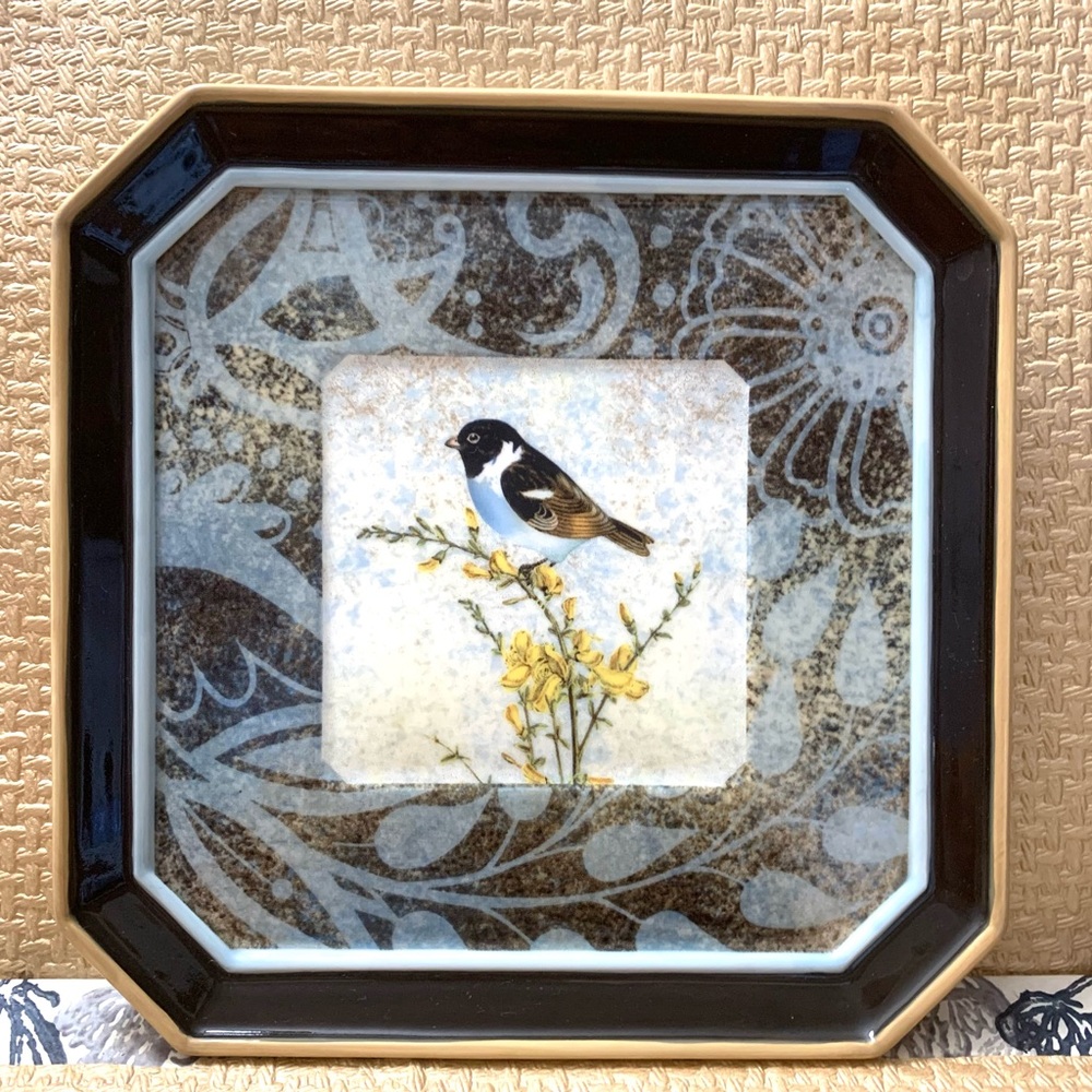 Grasslands Road Square Bird Chickadee Plate dish